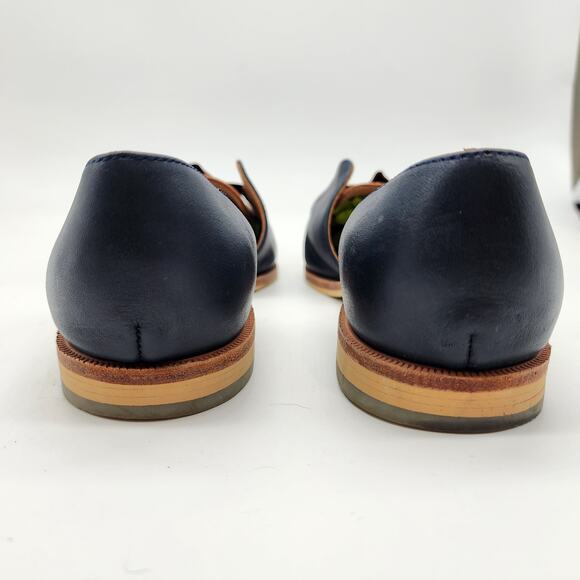 Fortress of Inca Paloma Point Toe Flats Navy Camel Leather EU 38 US 8 - Picture 6 of 8